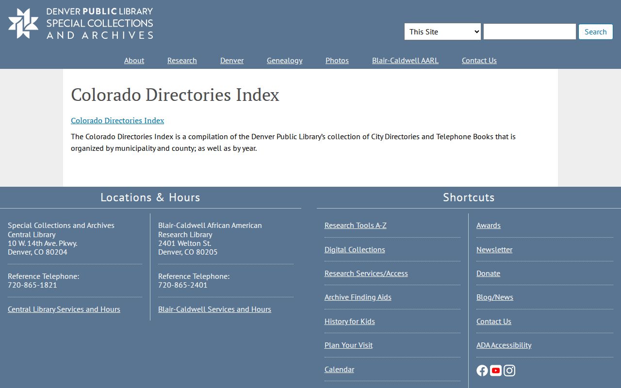 Arvada city directory Colorado Directories Index research route