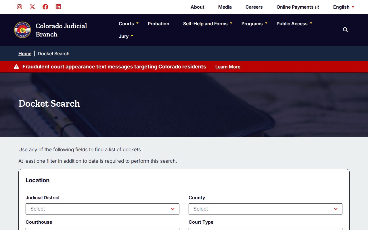 Arvada residents directory Colorado court docket search