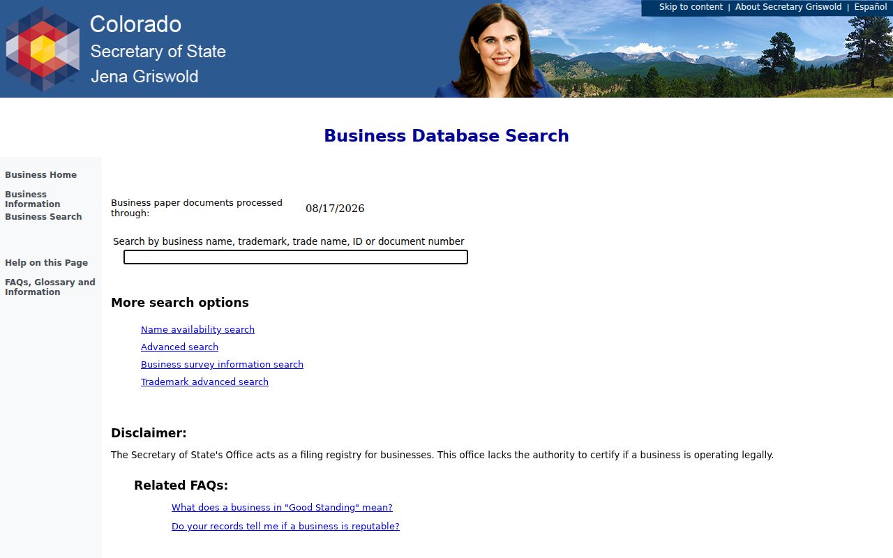 Arvada residents directory Colorado business entity search