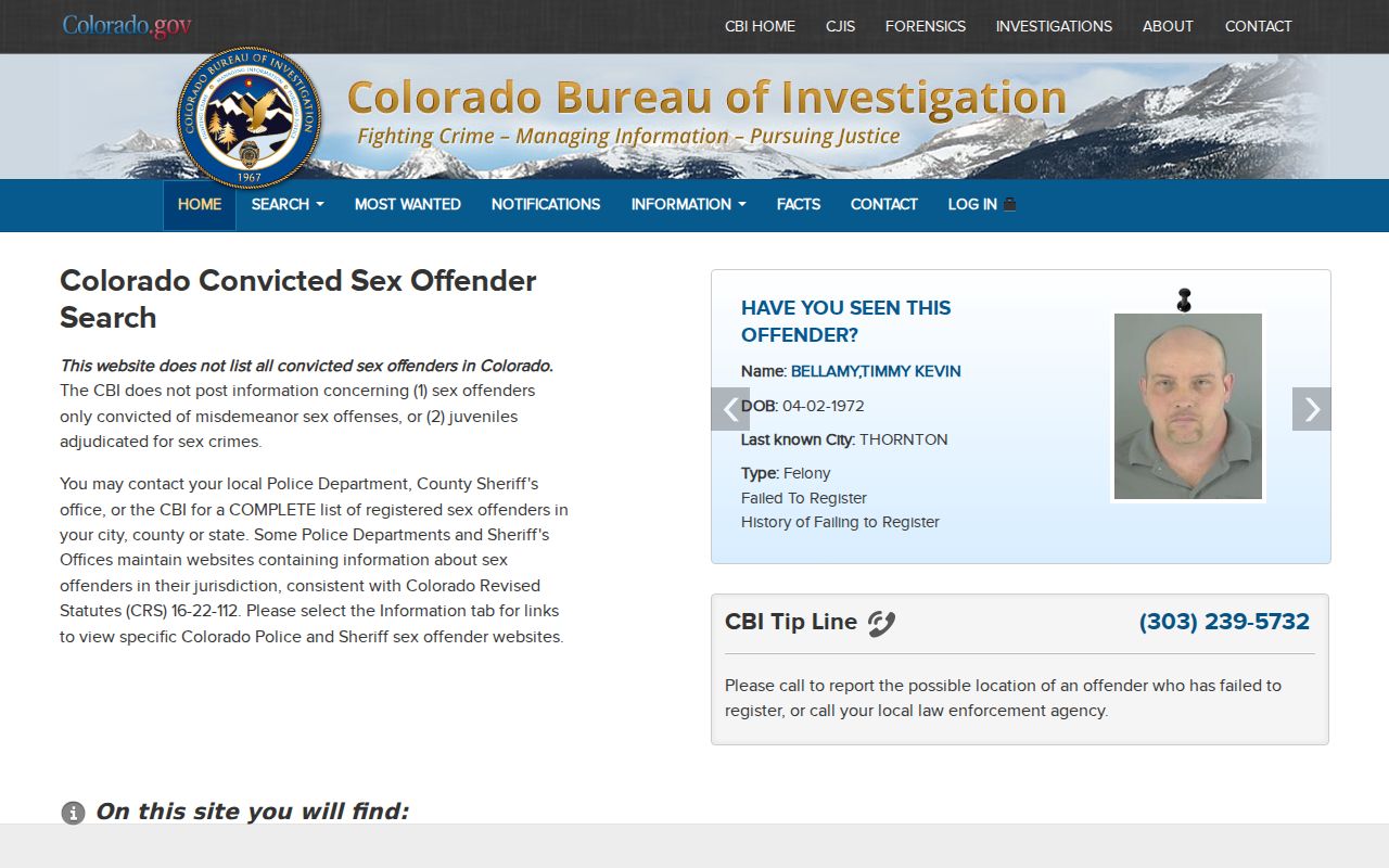 Arvada neighbors: Colorado public registry warning and search limits
